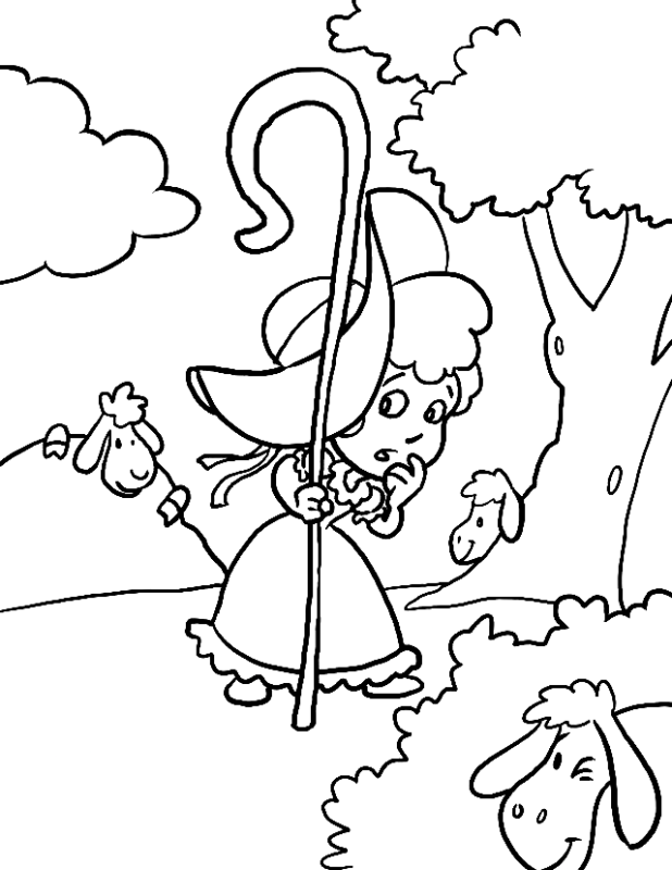 Bo Peep Coloring Pages Printable for Free Download