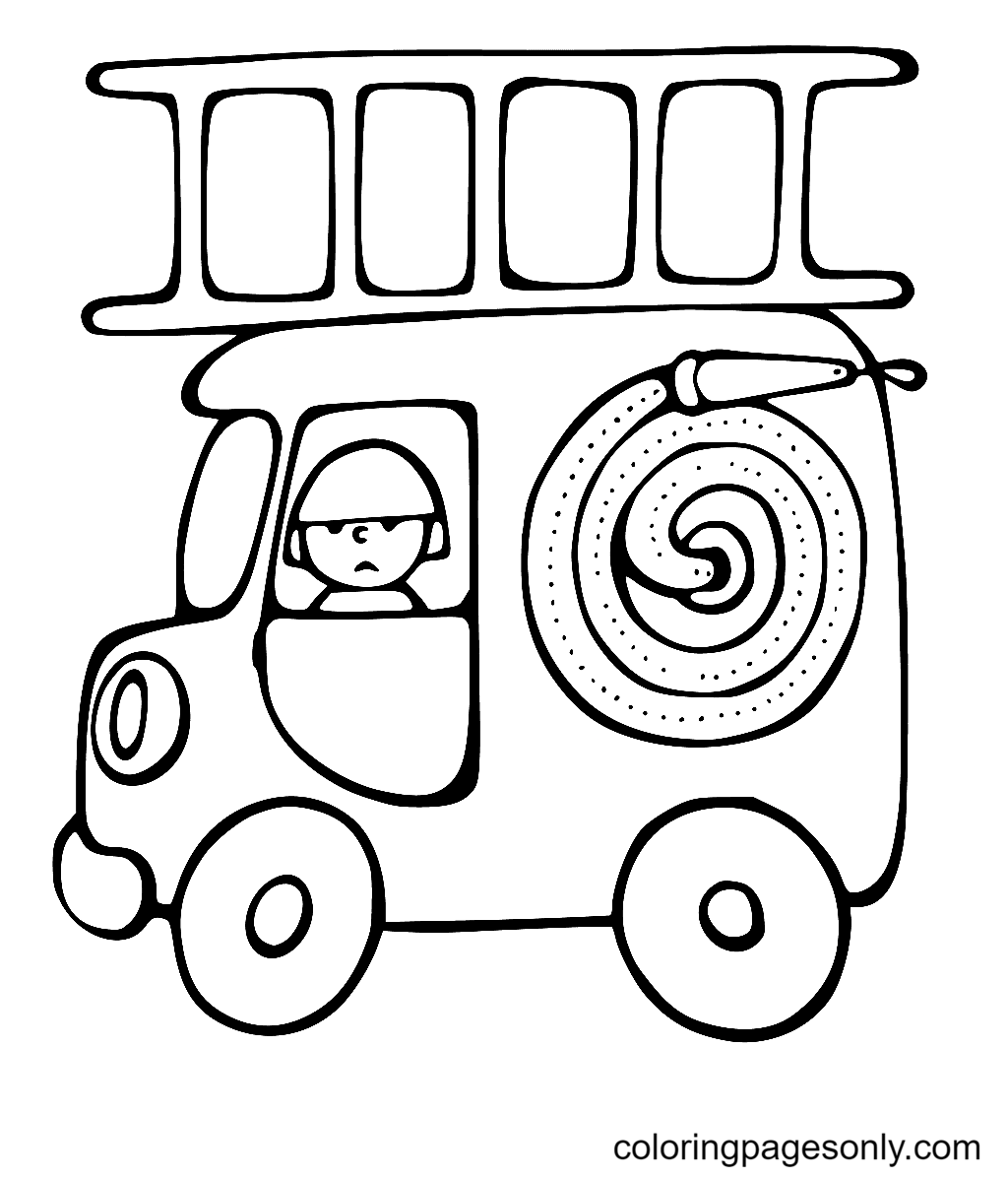 Fire Truck Coloring Pages Printable for Free Download