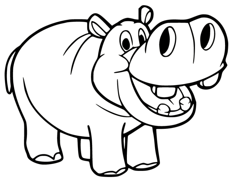 Hippo Coloring Pages Printable for Free Download