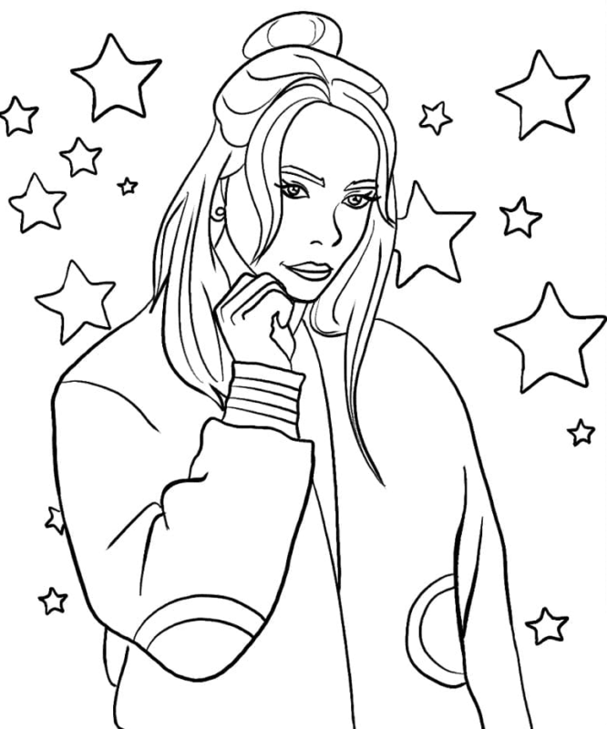 Billie Eilish Coloring Pages Printable for Free Download