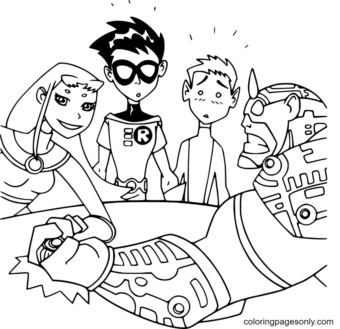 Teen Titans Go Coloring Pages Printable for Free Download