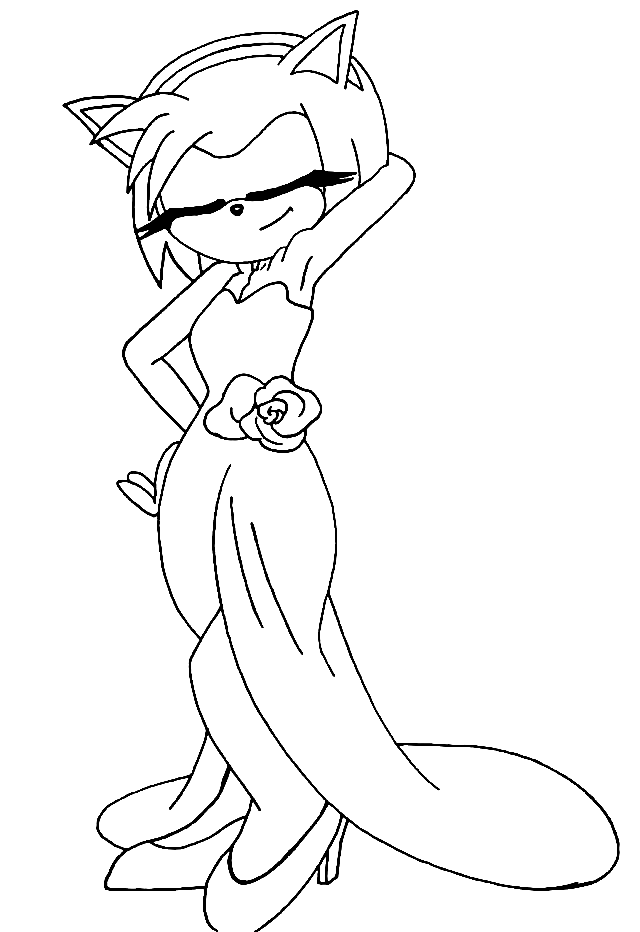 Amy Rose coloring sheet to print 