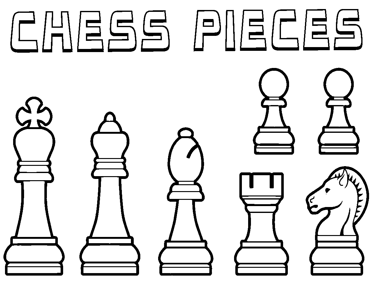 The chess board coloring page printable game