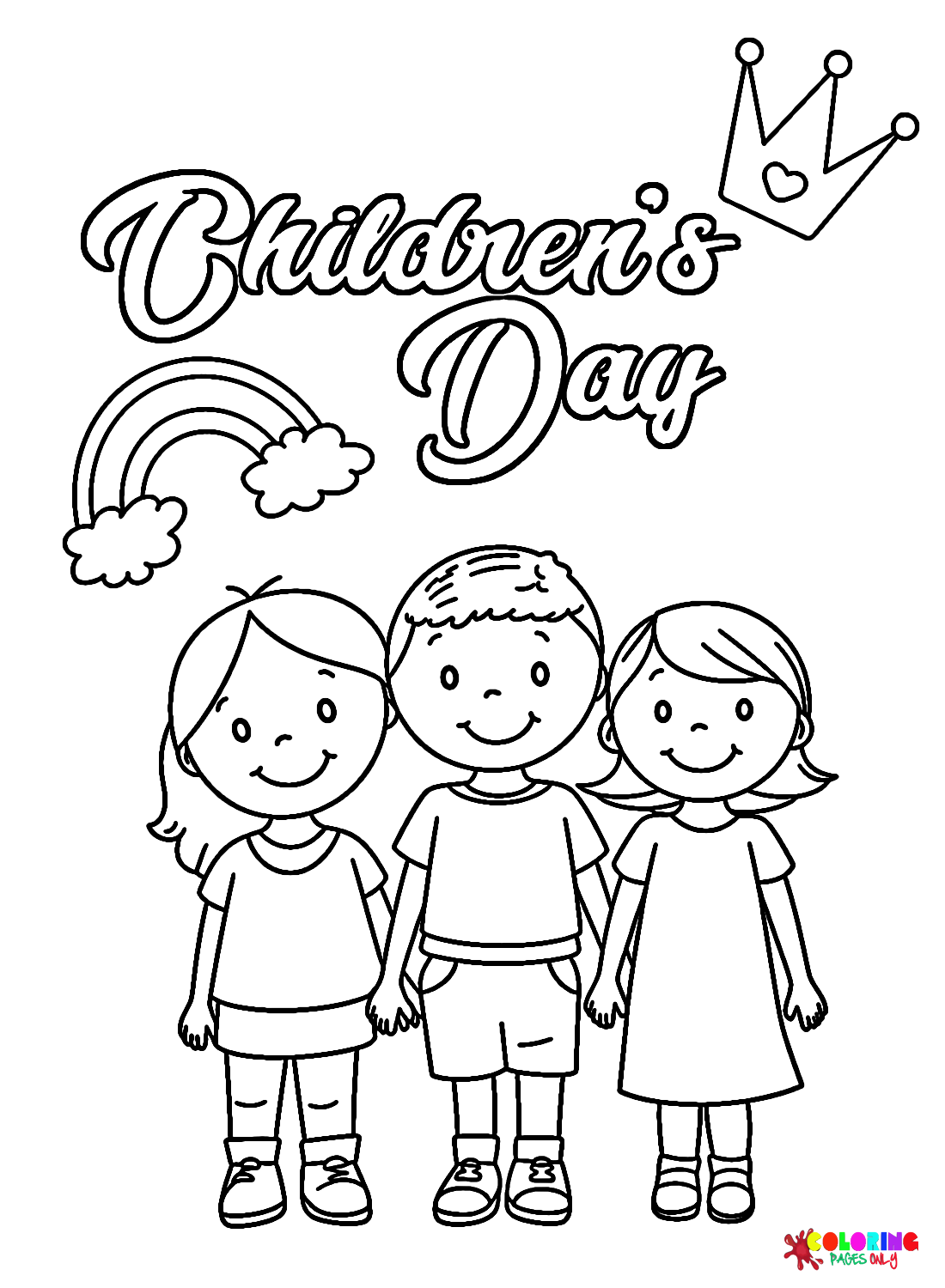 Children day with balloon hand draw Royalty Free Vector