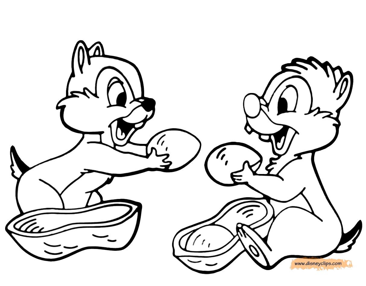 baby chip and dale coloring pages