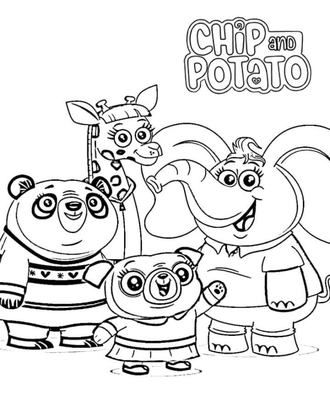 Chip and Potato Coloring Pages Printable for Free Download