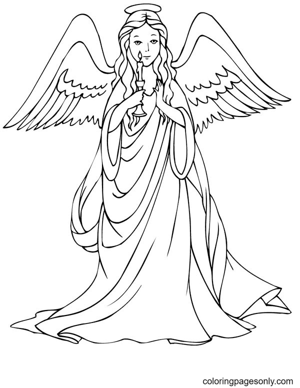 Christmas Angels Coloring Pages Printable for Free Download