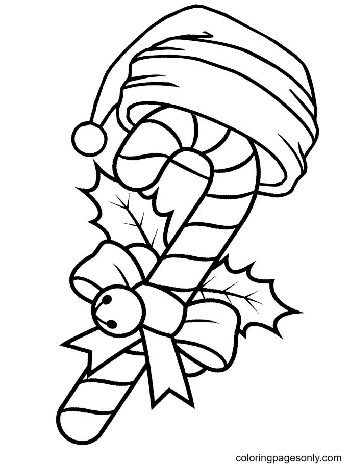 Christmas Candy Cane Coloring Pages Printable for Free Download