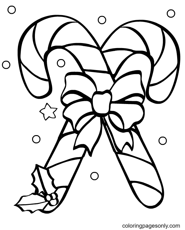 Christmas Candy Cane Coloring Pages Printable for Free Download