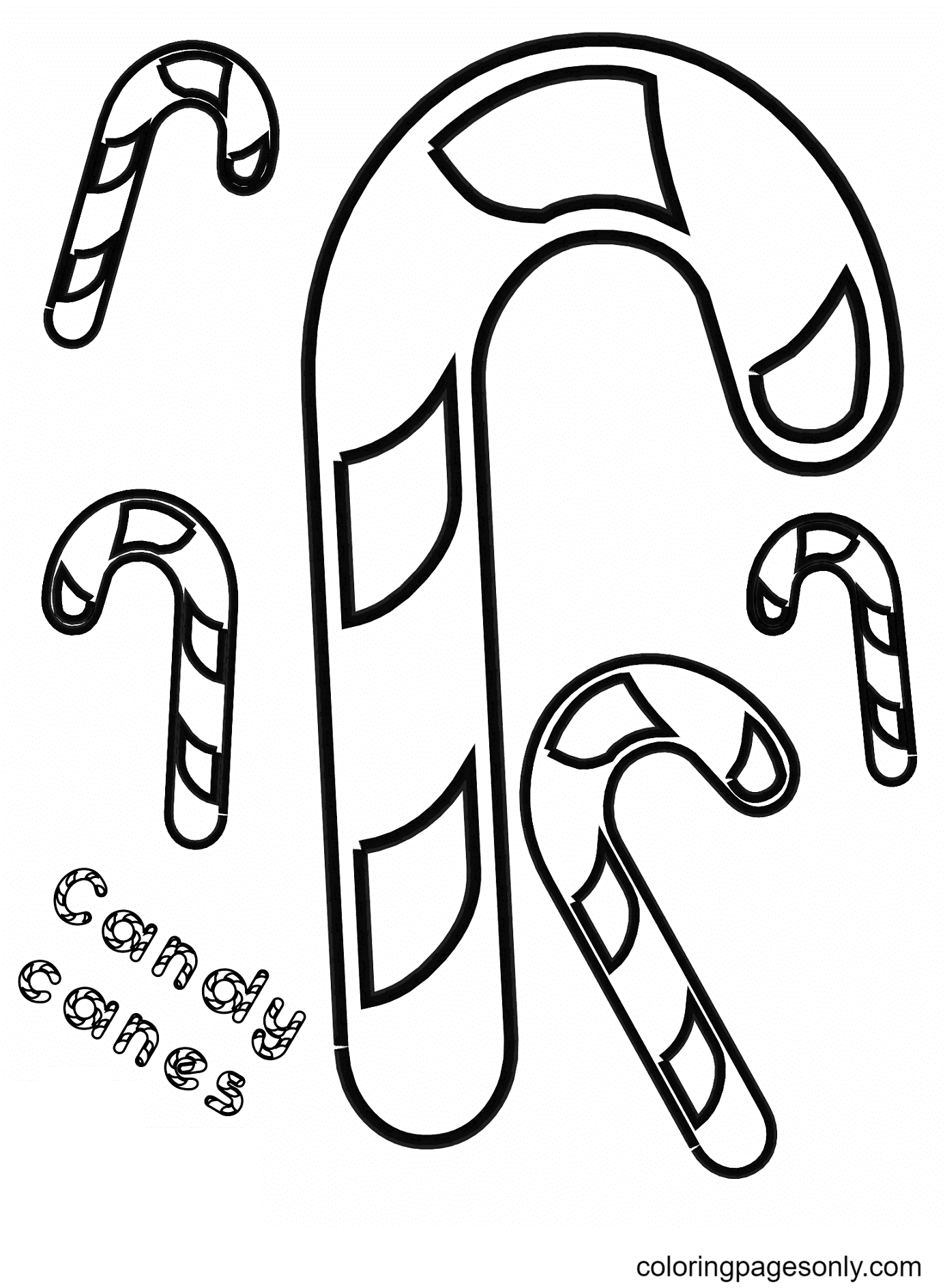 Christmas Candy Cane Coloring Pages Printable for Free Download