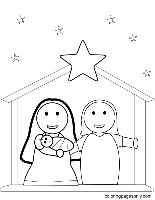 Religious Christmas Coloring Pages Printable for Free Download