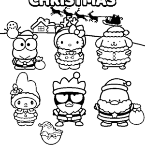 10 Sanrio Christmas Coloring Pages Free Printable