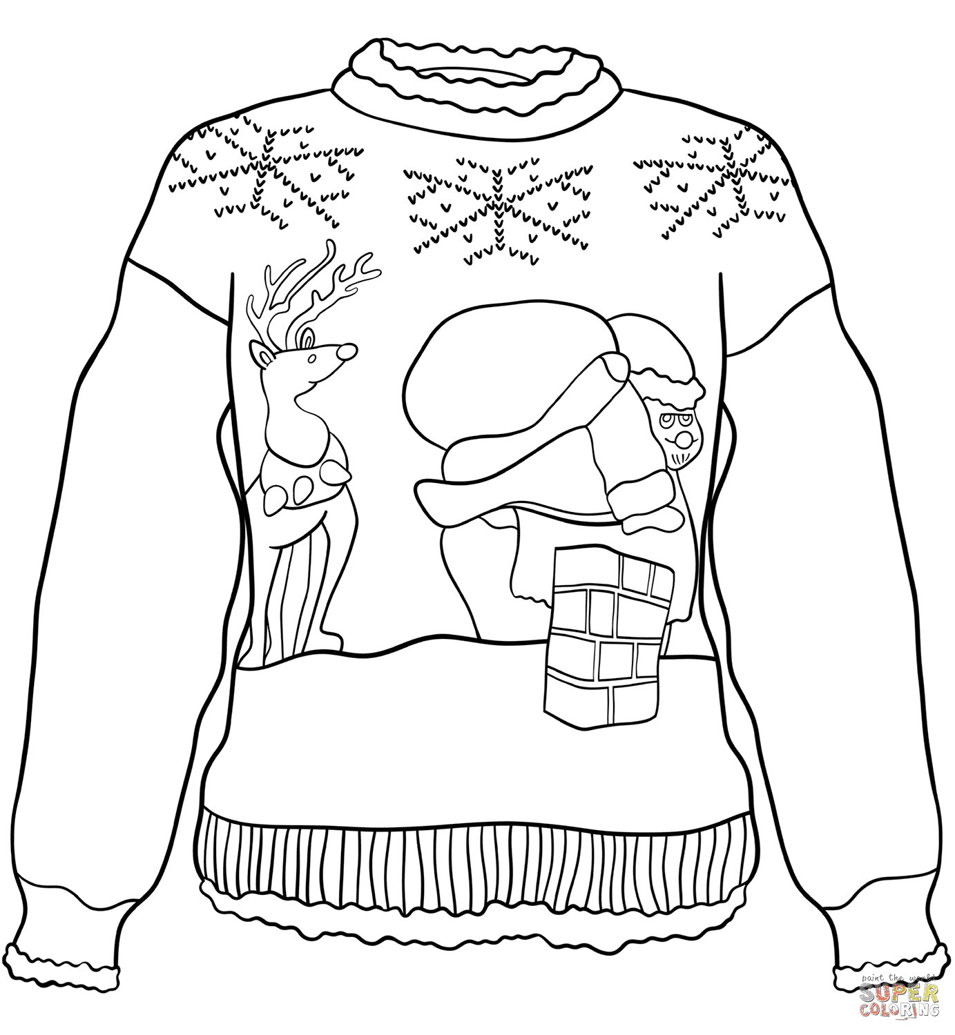 Christmas Sweater Coloring Pages Printable for Free Download