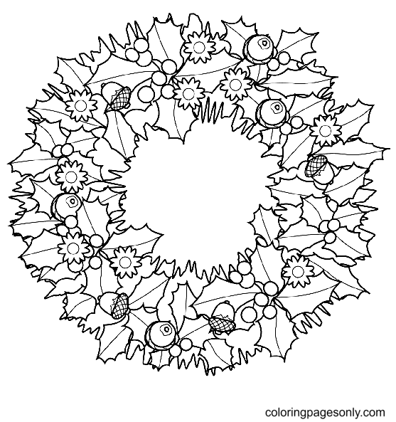 Christmas Holly Coloring Pages Printable for Free Download