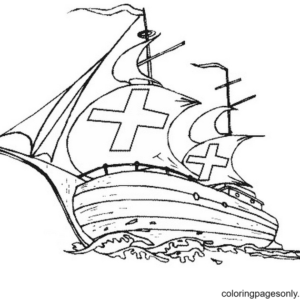 columbus three ships coloring pages