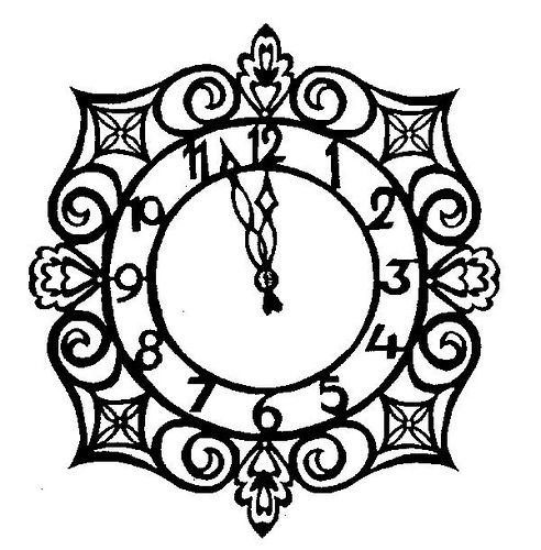 clock coloring pages