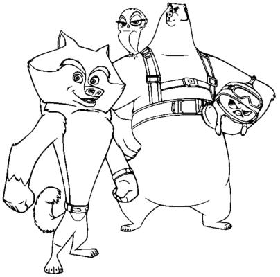Penguins of Madagascar Coloring Pages Printable for Free Download