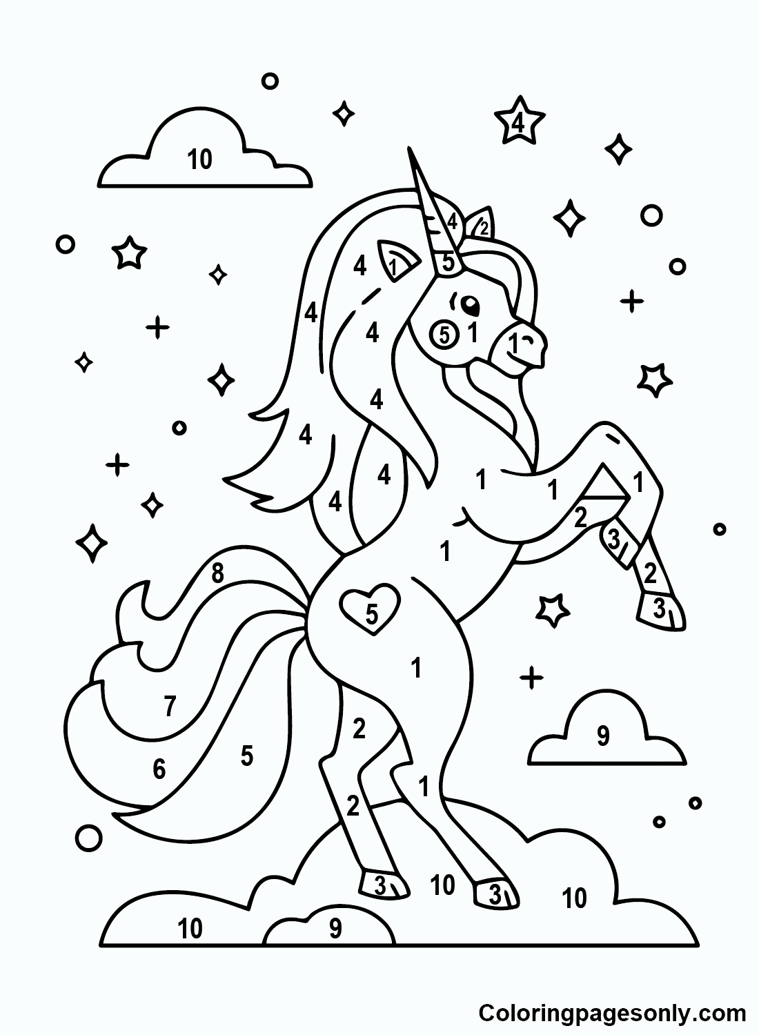 Color by Number Coloring Pages Printable for Free Download