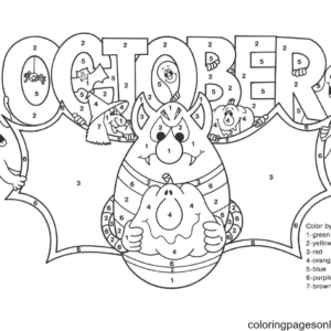 COLORING PAGES & COLOR BY NUMBER - October, 2020