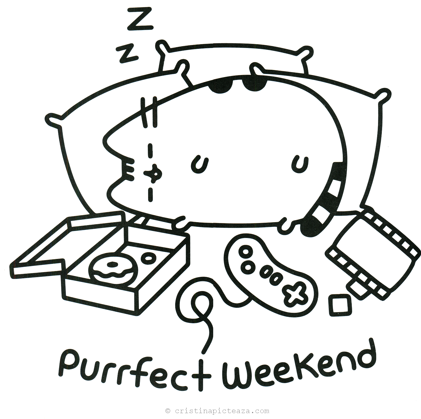 Pusheen Coloring Pages Printable for Free Download