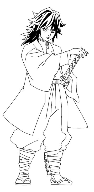 Giyu Tomioka Coloring Pages Printable for Free Download