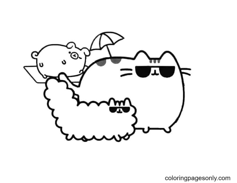 Pusheen Coloring Pages Printable for Free Download
