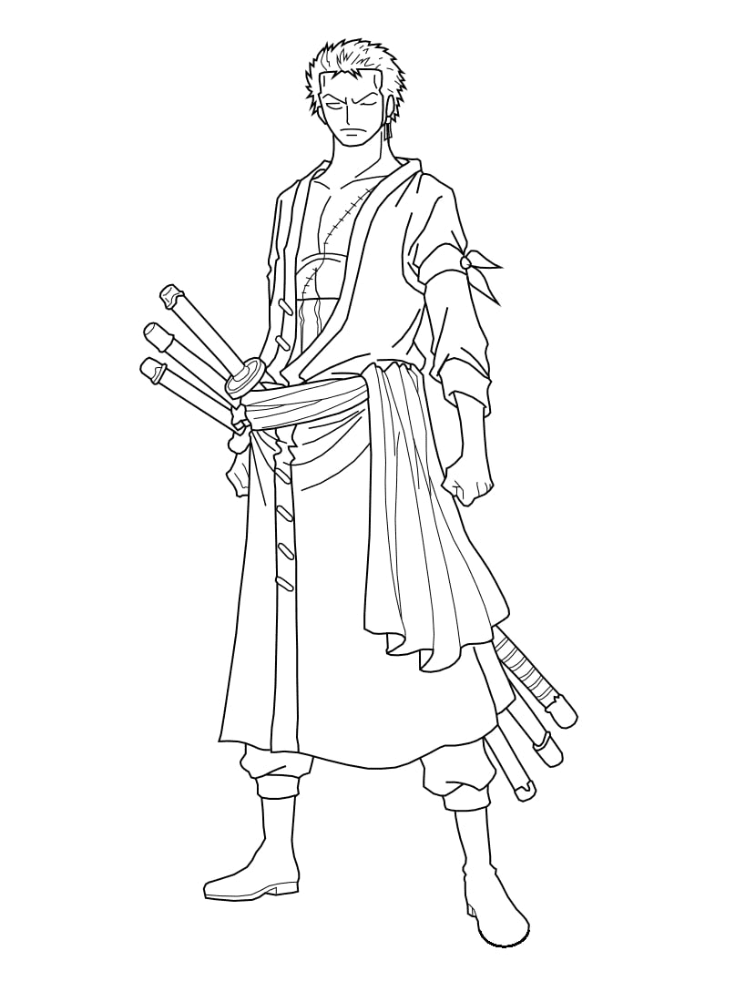 Roronoa Zoro Coloring Pages Printable for Free Download