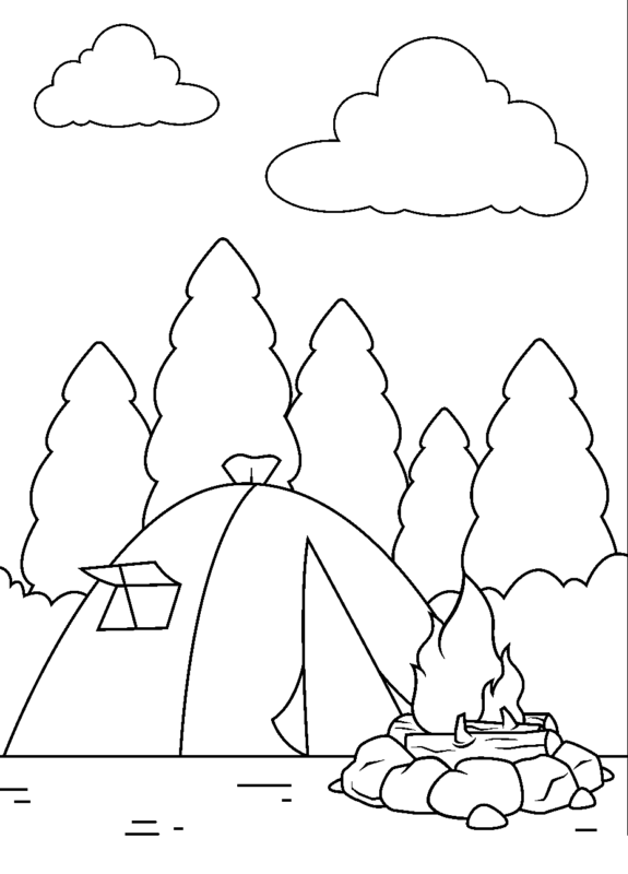 Camping Coloring Pages Printable for Free Download