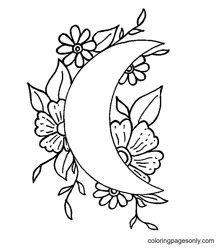 crescent moon coloring pages