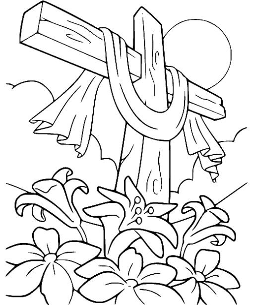 Easter Cross Coloring Pages Printable for Free Download