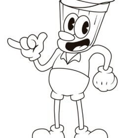 Cuphead Coloring Pages Printable for Free Download