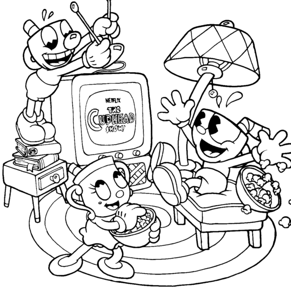 Cuphead Coloring Pages Printable for Free Download