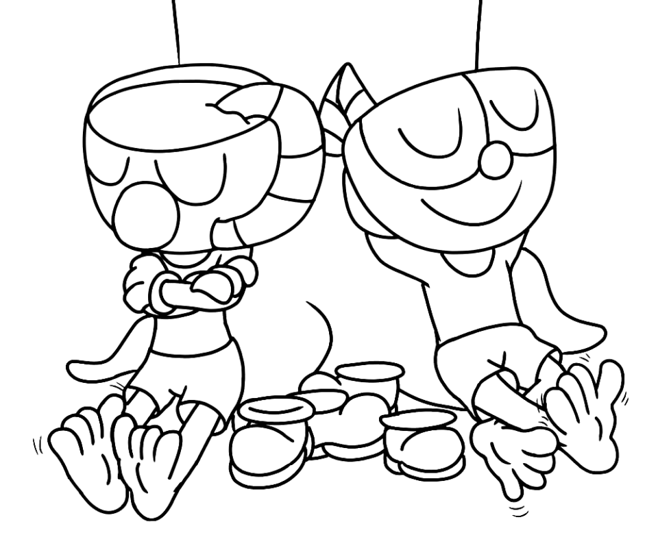 Cuphead Coloring Pages Printable for Free Download