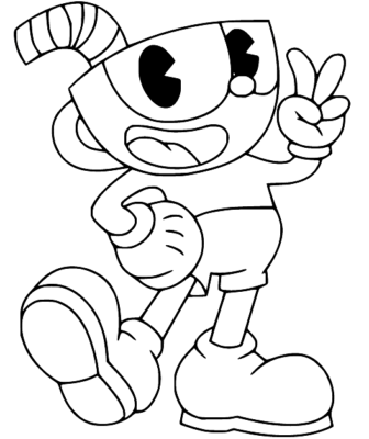 Cuphead Coloring Pages Printable for Free Download