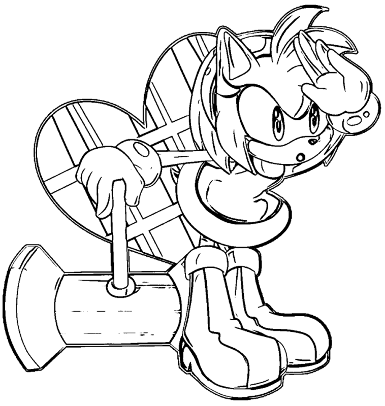 Amy Rose Coloring Pages Printable For Free Download 