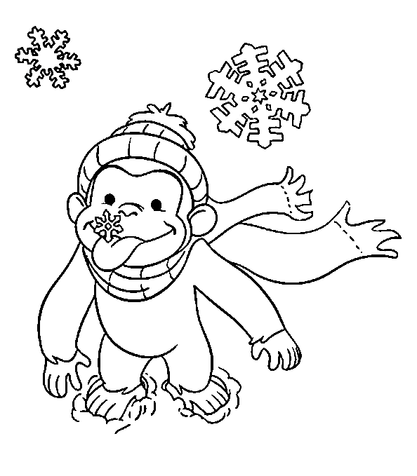 curious george coloring pages christmas