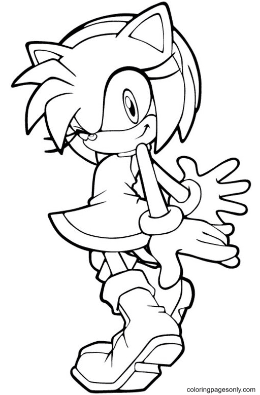 Coloring page Sonic Sonic Amy Rose