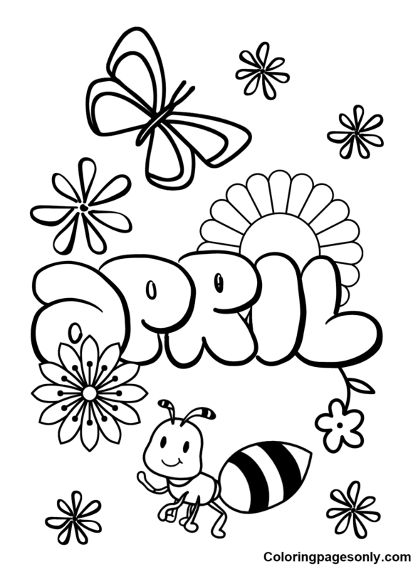 April Coloring Pages Printable for Free Download