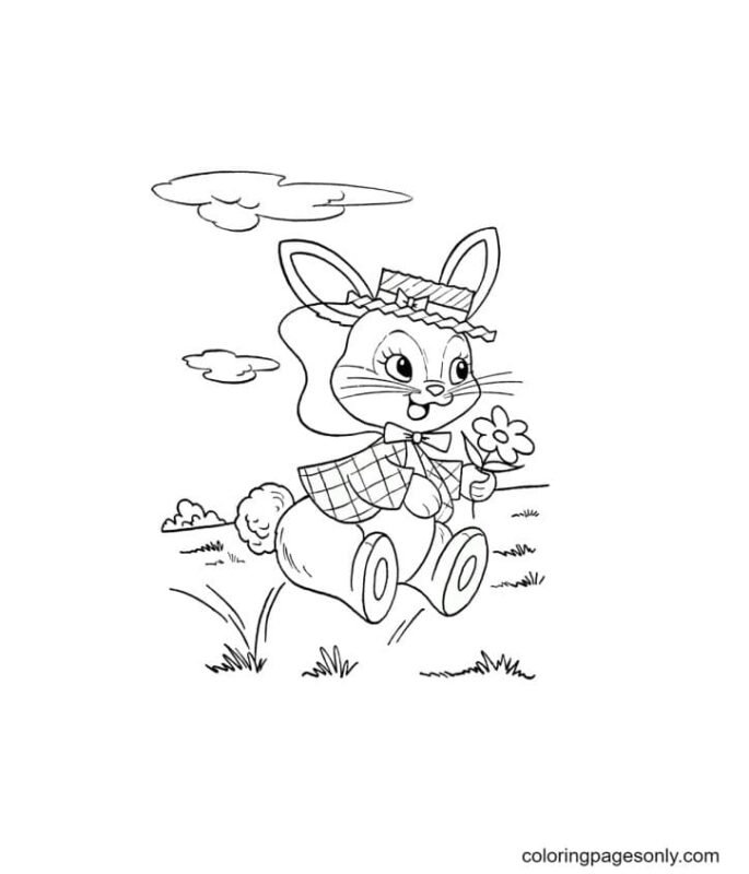 Cute Bunnies Coloring Pages Printable for Free Download