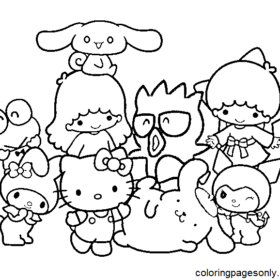 10 Sanrio Coloring Pages Printable PDF for Limitless Creative Expression