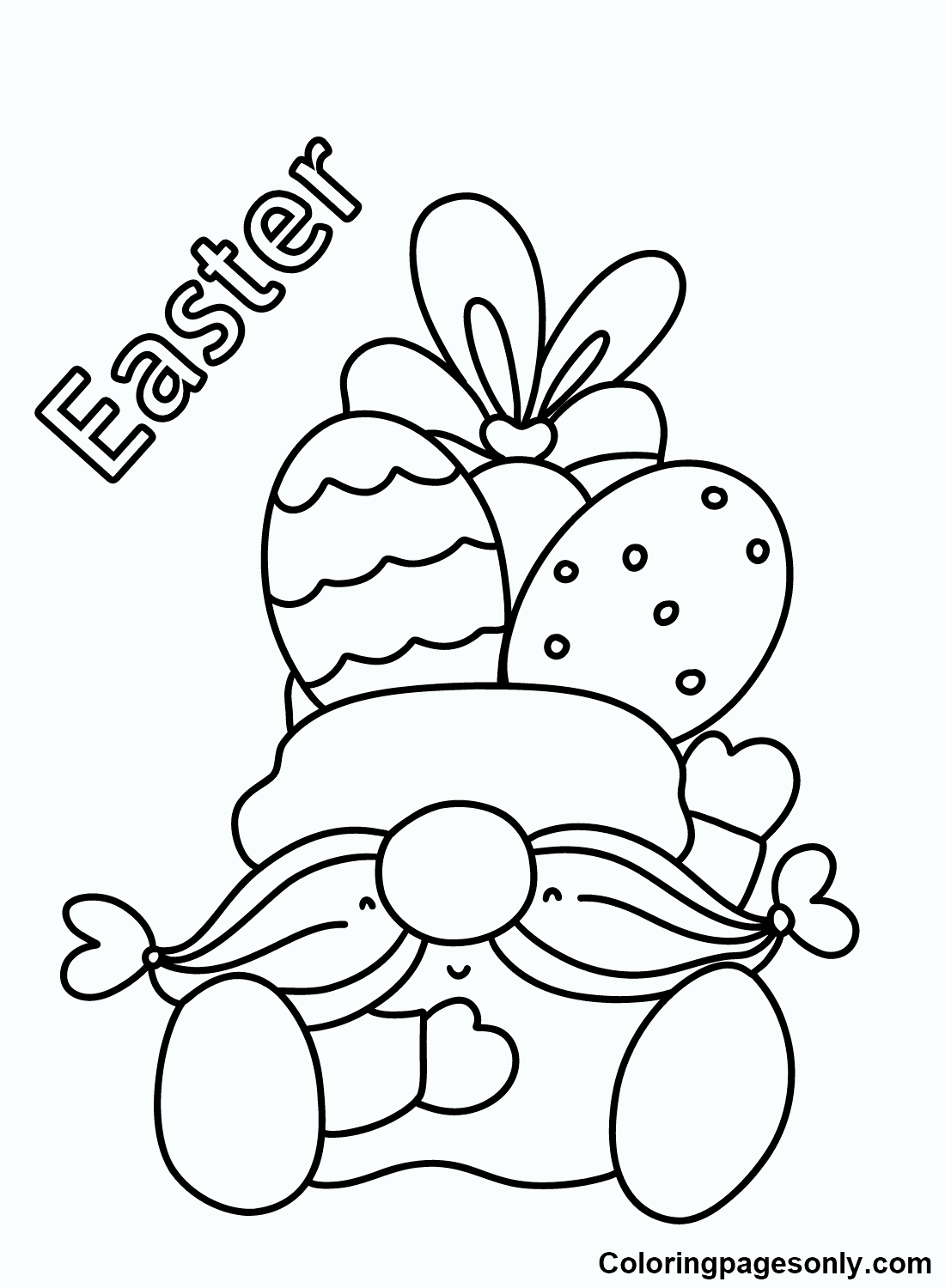 Easter Gnome Coloring Pages Printable for Free Download