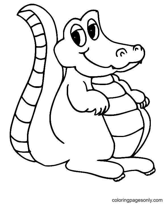 cute alligator coloring page