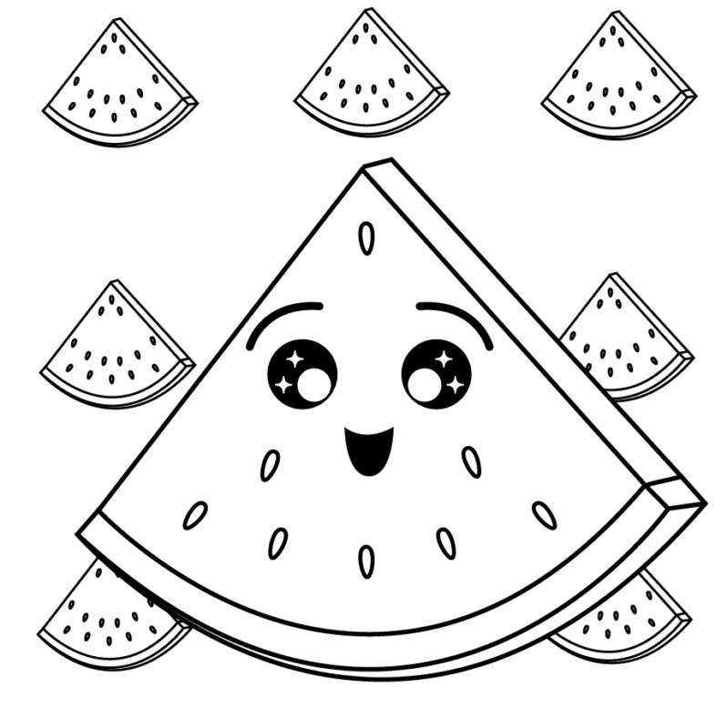 Watermelon Coloring Pages Printable for Free Download