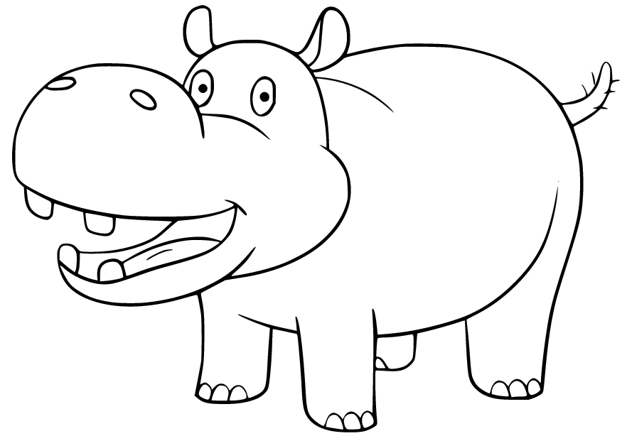 cute hippo coloring pages