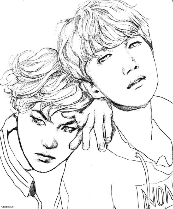 BTS Coloring Pages Printable for Free Download