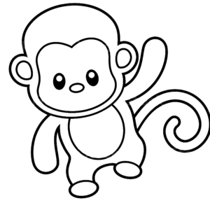 coloring pages of baby monkeys