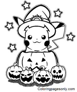 Pokemon Halloween Coloring Pages Printable for Free Download