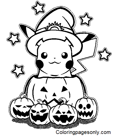 Pokemon Halloween Coloring Pages Printable for Free Download