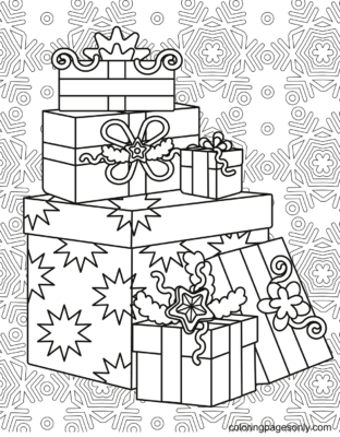 Christmas Gifts Coloring Pages Printable for Free Download