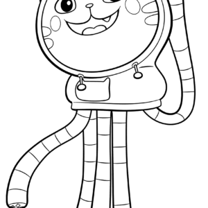 Coloring page Gabby's Dollhouse : DJ Catnip 8